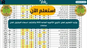 وزارة التعليم تعلن نتائج الثانوية العامة 2025 وتكشف أسماء الأوائل خلال ساعات